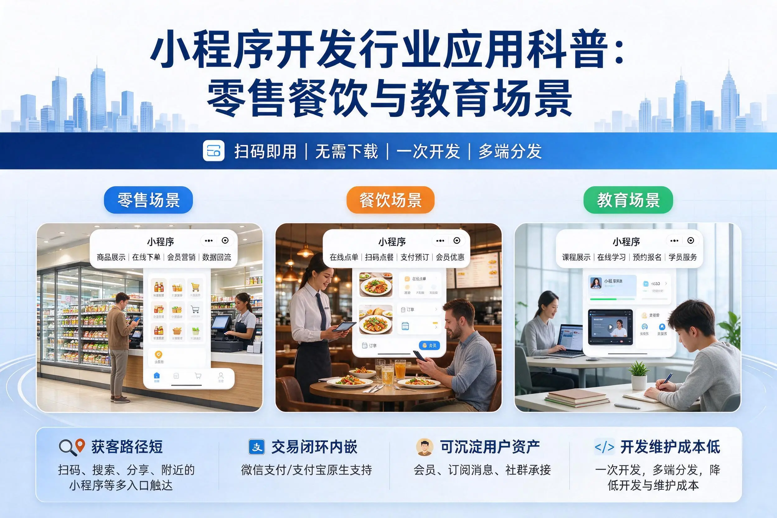 保定小程序开发行业应用科普：零售餐饮与教育场景