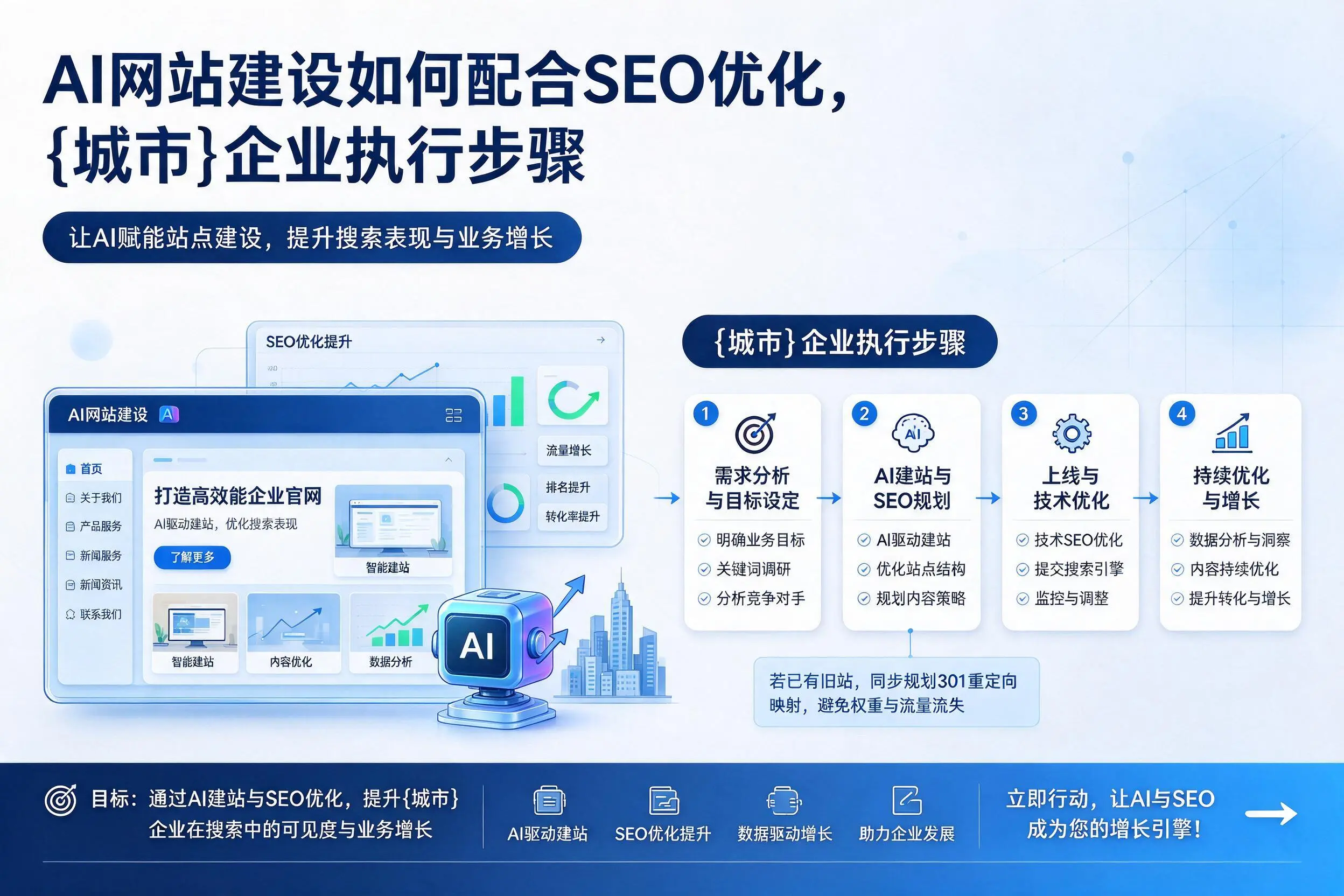 AI网站建设如何配合SEO优化，保定企业执行步骤