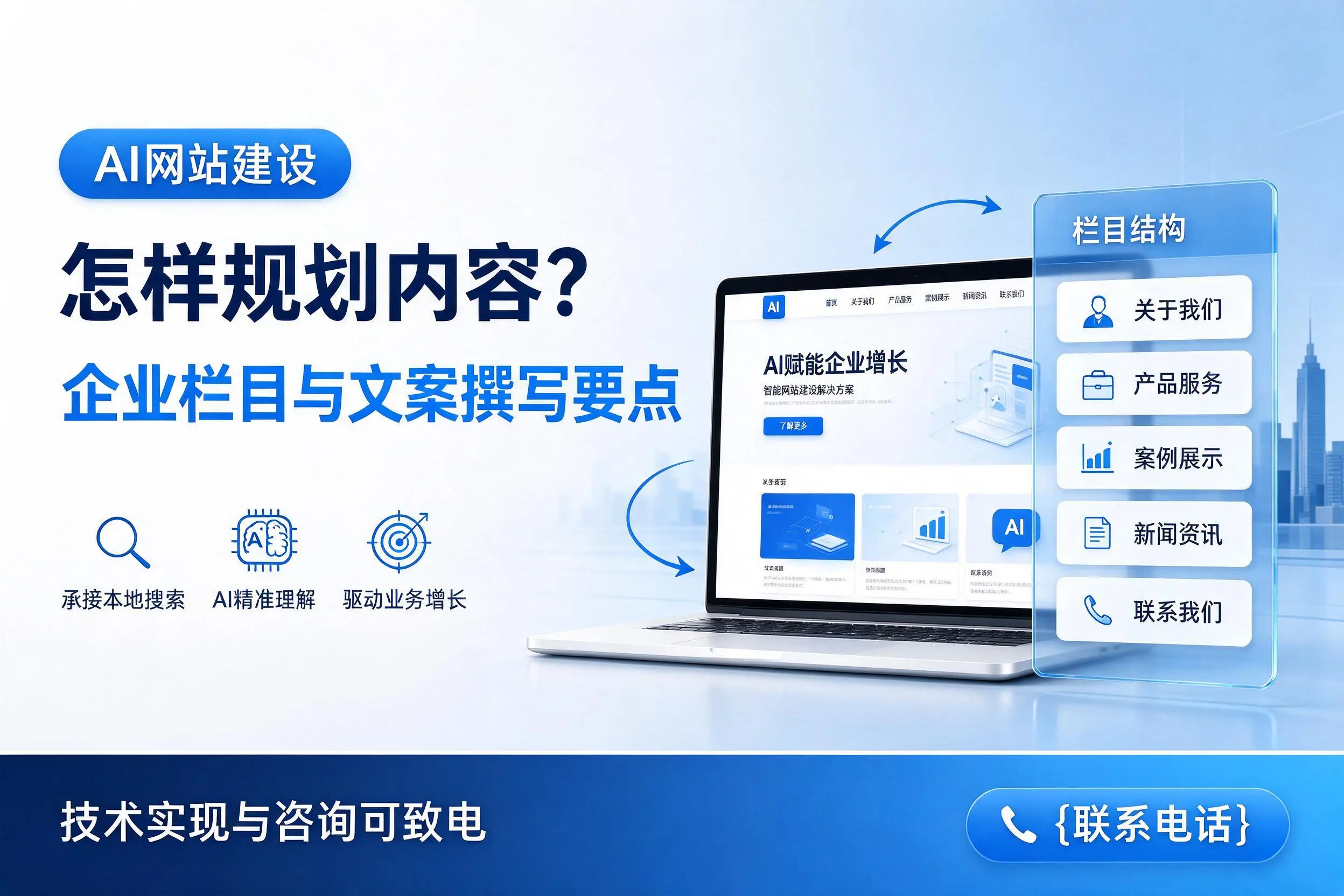 AI网站建设怎样规划内容?保定企业栏目与文案撰写要点