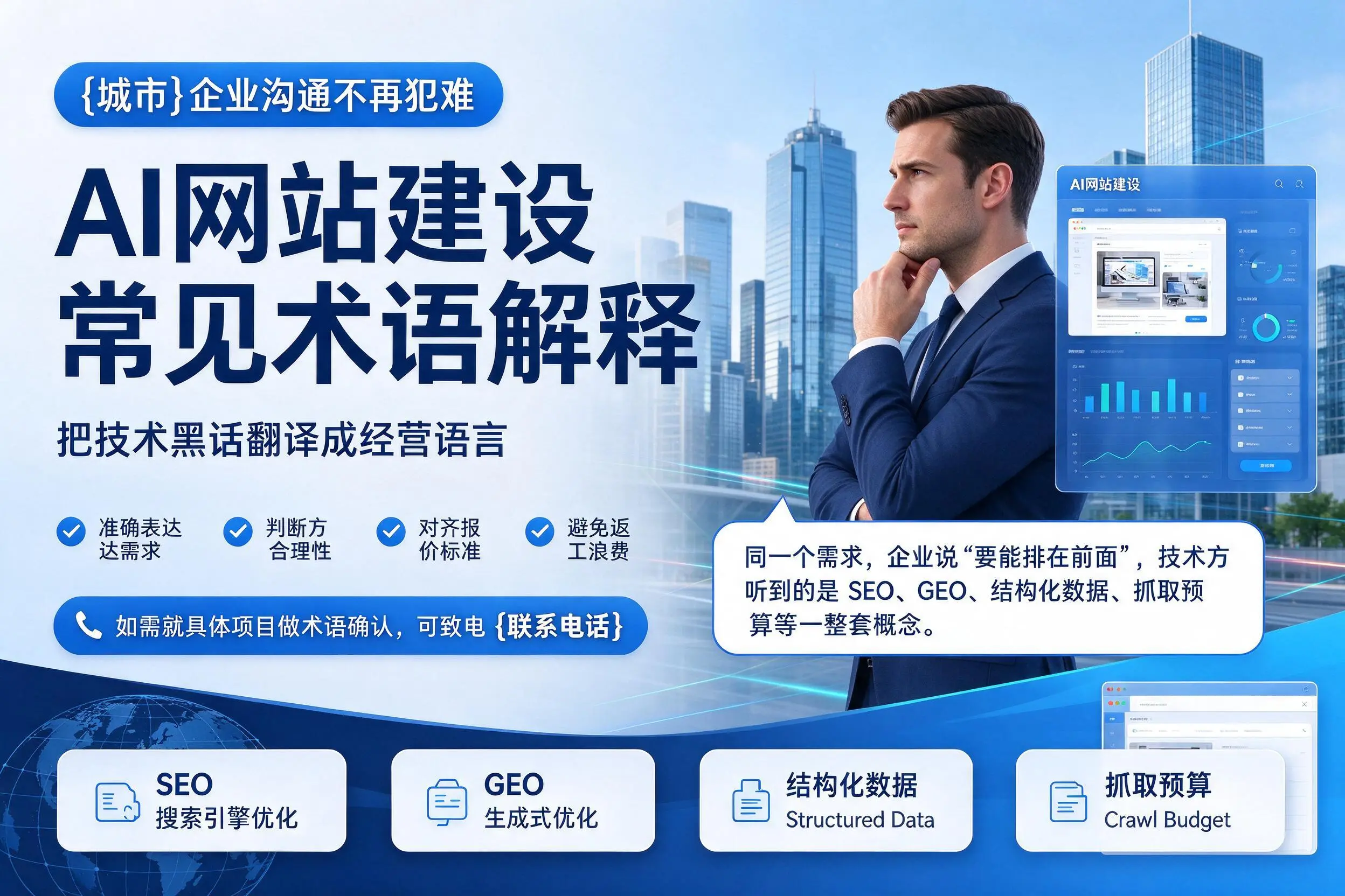 AI网站建设常见术语解释,保定企业沟通不再犯难